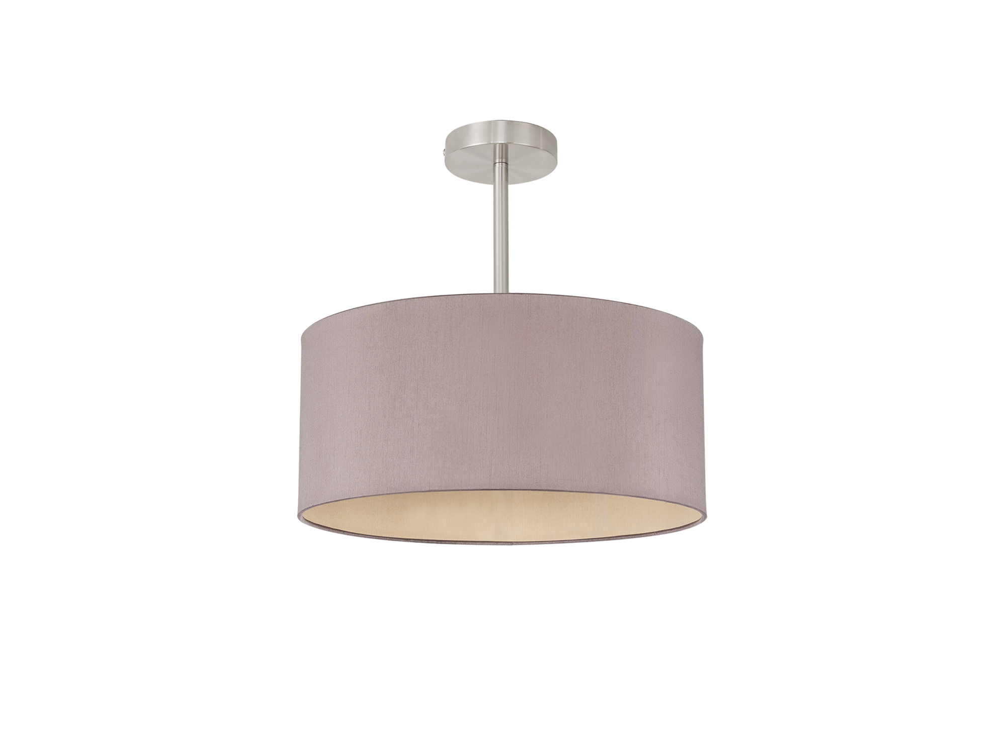 Baymont 40cm Semi Flush 1 Light Satin Nickel, Taupe/Halo Gold DK0249  Deco Baymont